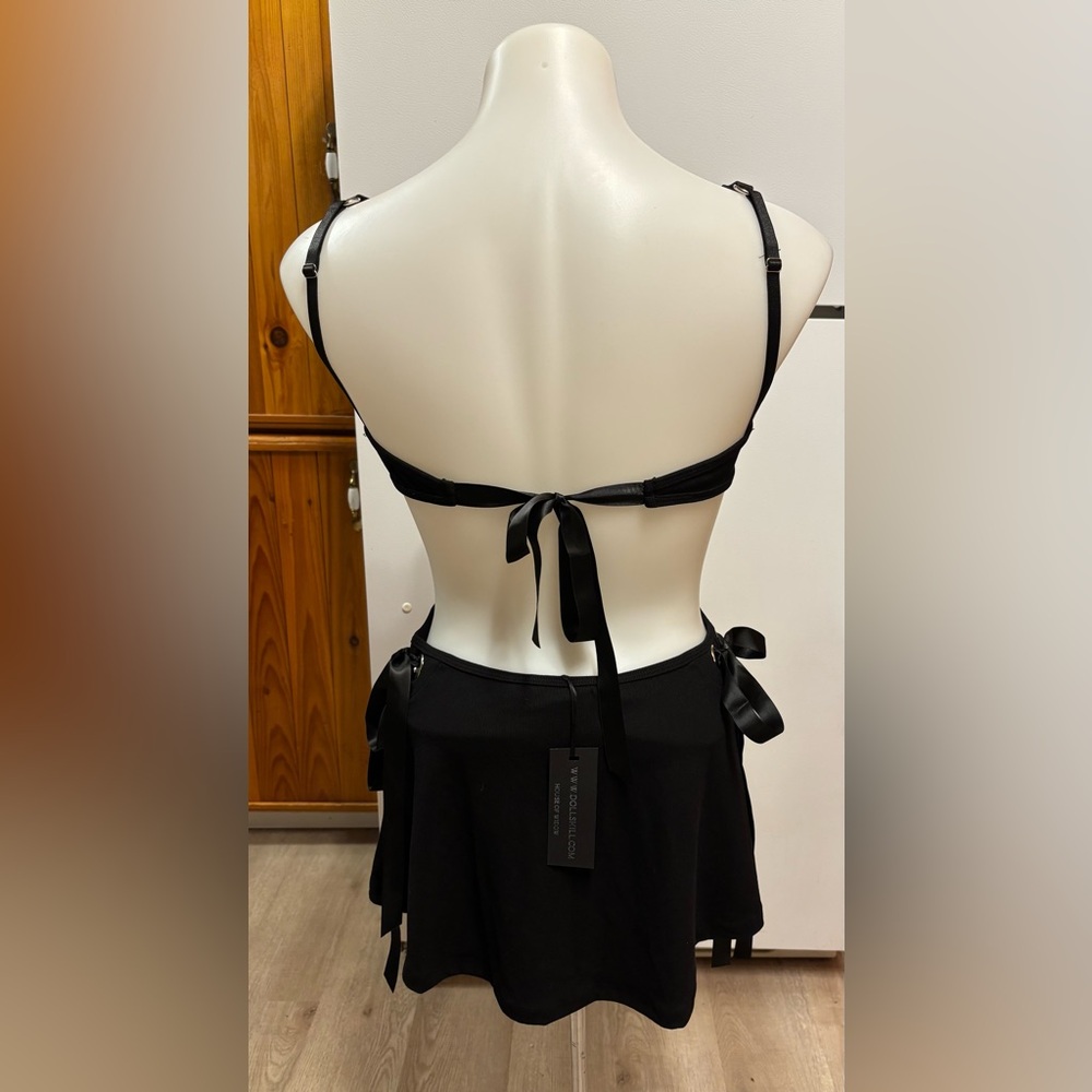 Dolls Kill Black Strappy Side-Tie Camisole - Picture 3 of 3